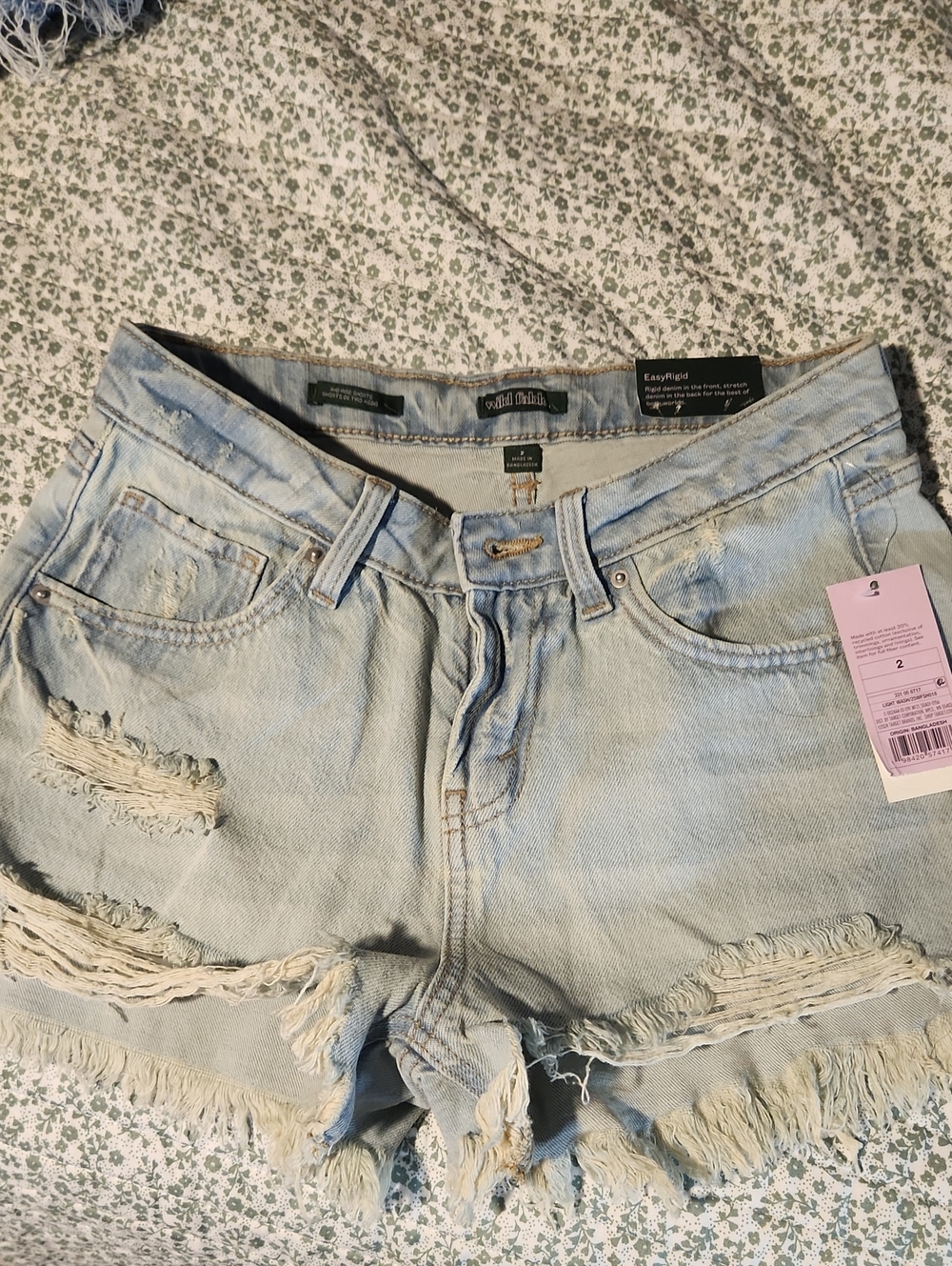 wild fable Light Wash Distressed Denim Cutoff Shorts